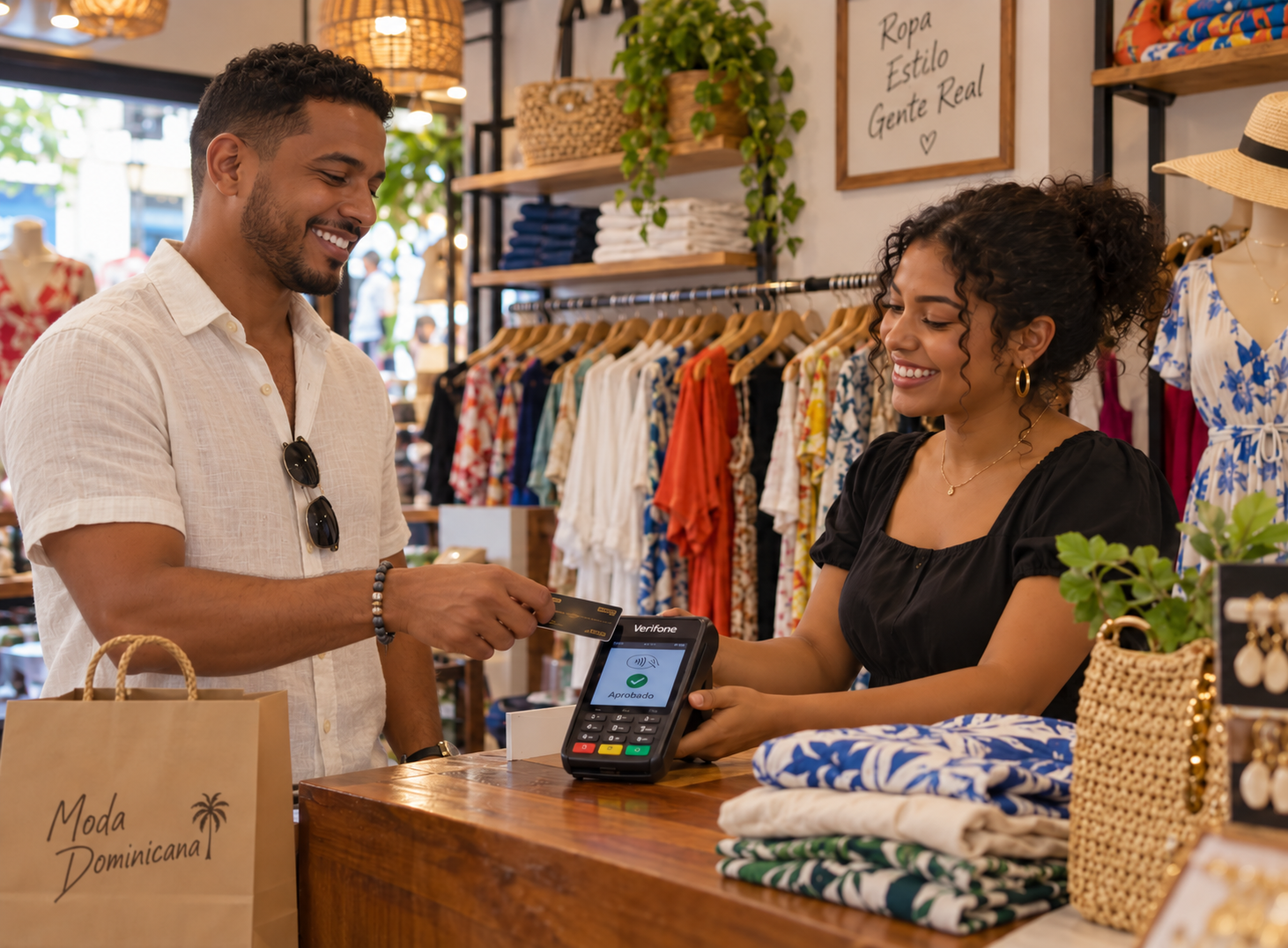 Atención y cobro en un comercio